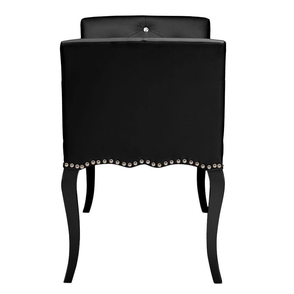 Kristy Black Faux Leather Classic Seating Bench with Nailhead Trim