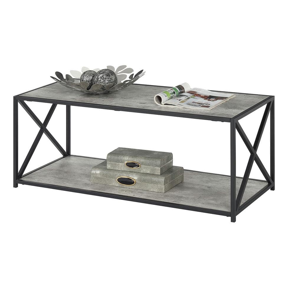 Tucson 42" Rectangular Faux Birch Coffee Table with Shelf