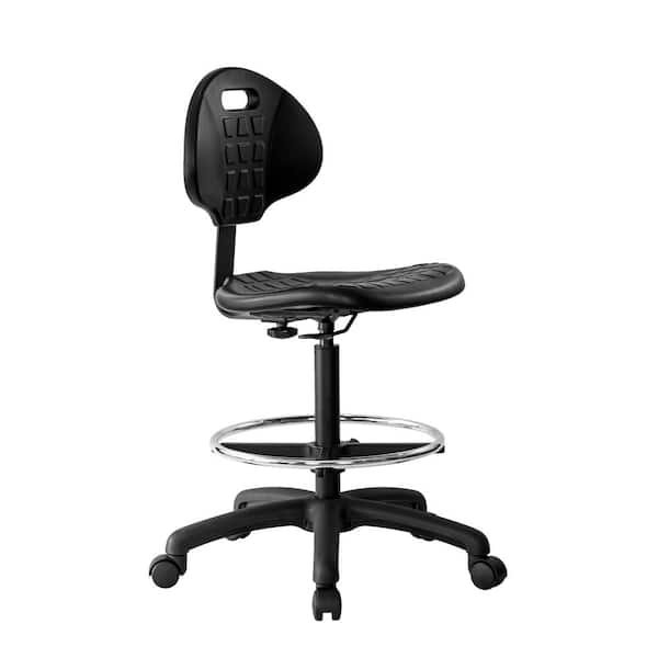 in. Width Standard Black Plastic Drafting Chair with Adjustable Height  CMPU-110FR18 - The Home Depot