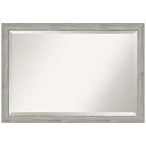 Medium Rectangle Distressed Grey Beveled Glass Modern Mirror (27.5 in. H x 39.5 in. W)