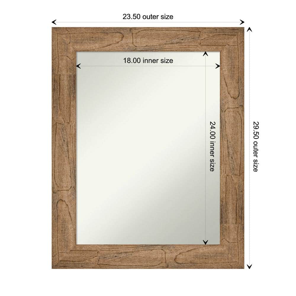 Owl Brown Distressed Wood Rectangular Wall Mirror for Nursery