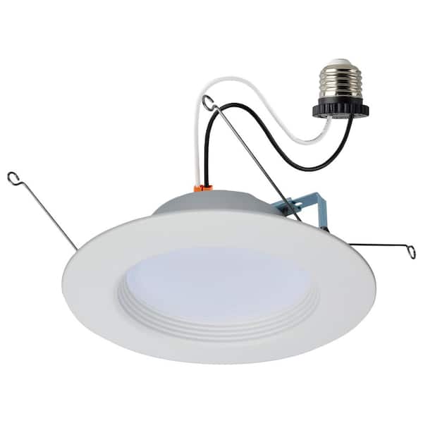 5-6 in. White Adjustable CCT Retrofit Remodel Non-IC Rated Dimmable Indoor Integrated LED Round Recessed Light Trim
