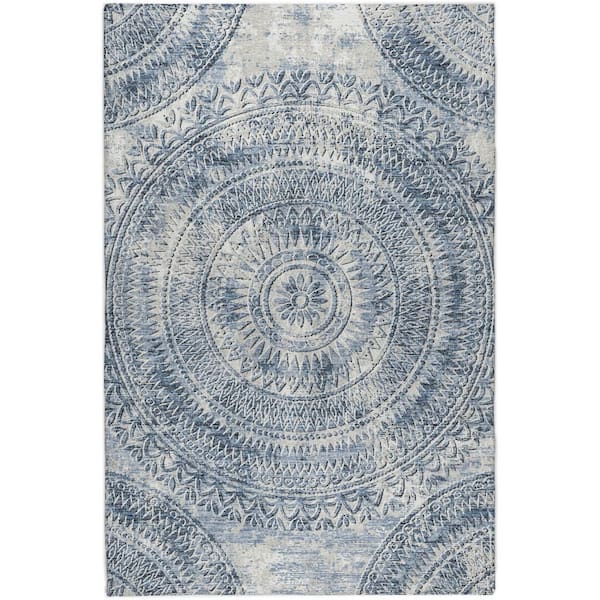Dream Shag Premium Machine Washable Abstract ADS113 Blue 10 ft. x 14 ft. Area Rug