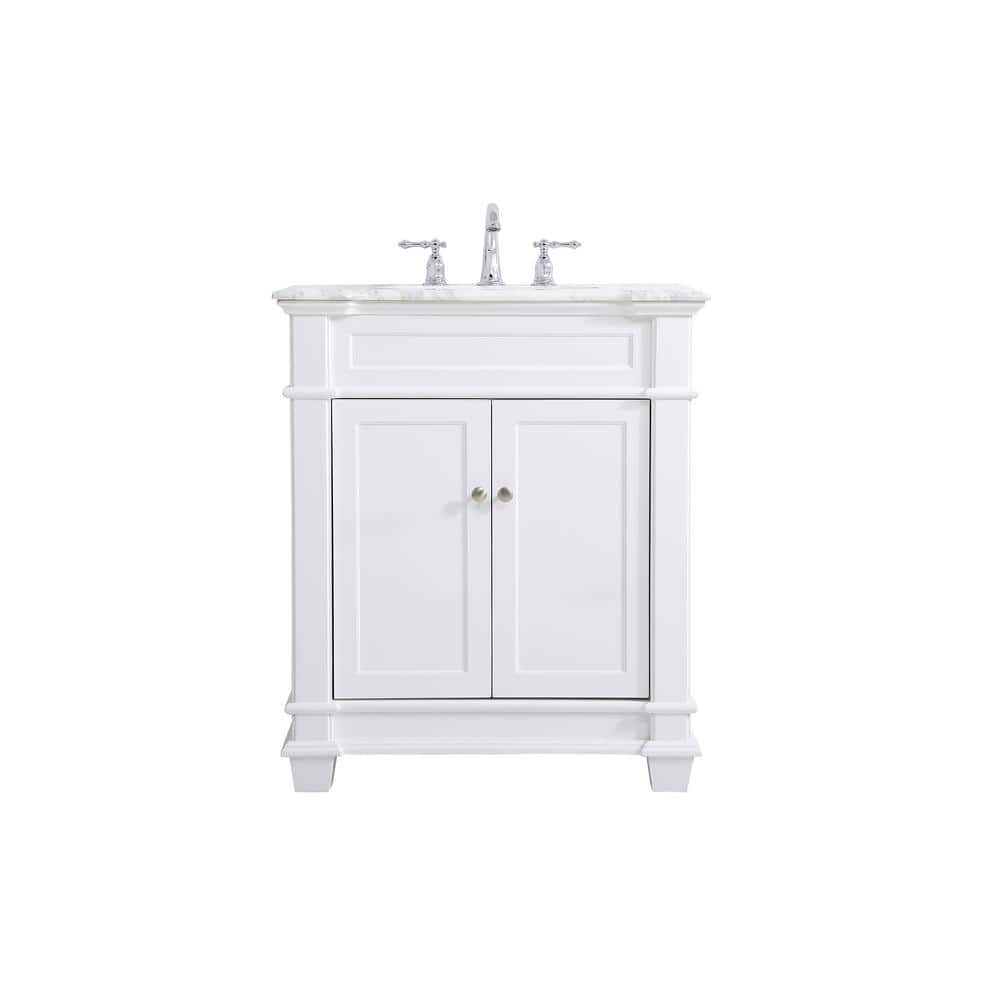 Timeless Home 30 in.W x 21.5 in.D x 35 in.H Single Bath Vanity in White wit