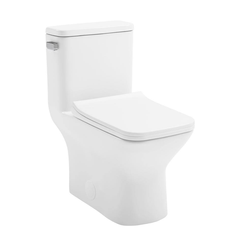 Swiss Madison Carre OnePiece 1.28 GPF Single Flush Square Toilet in