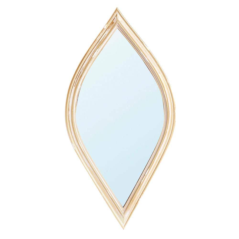 Antique Gold 6.5 in. W x 13 in. H Art Deco Oval Polyresin Framed Mirror Wal