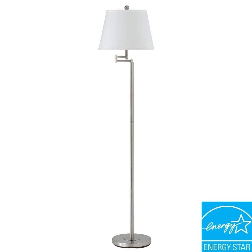 Andros Brushed Steel Adjustable Swing Arm Floor Lamp