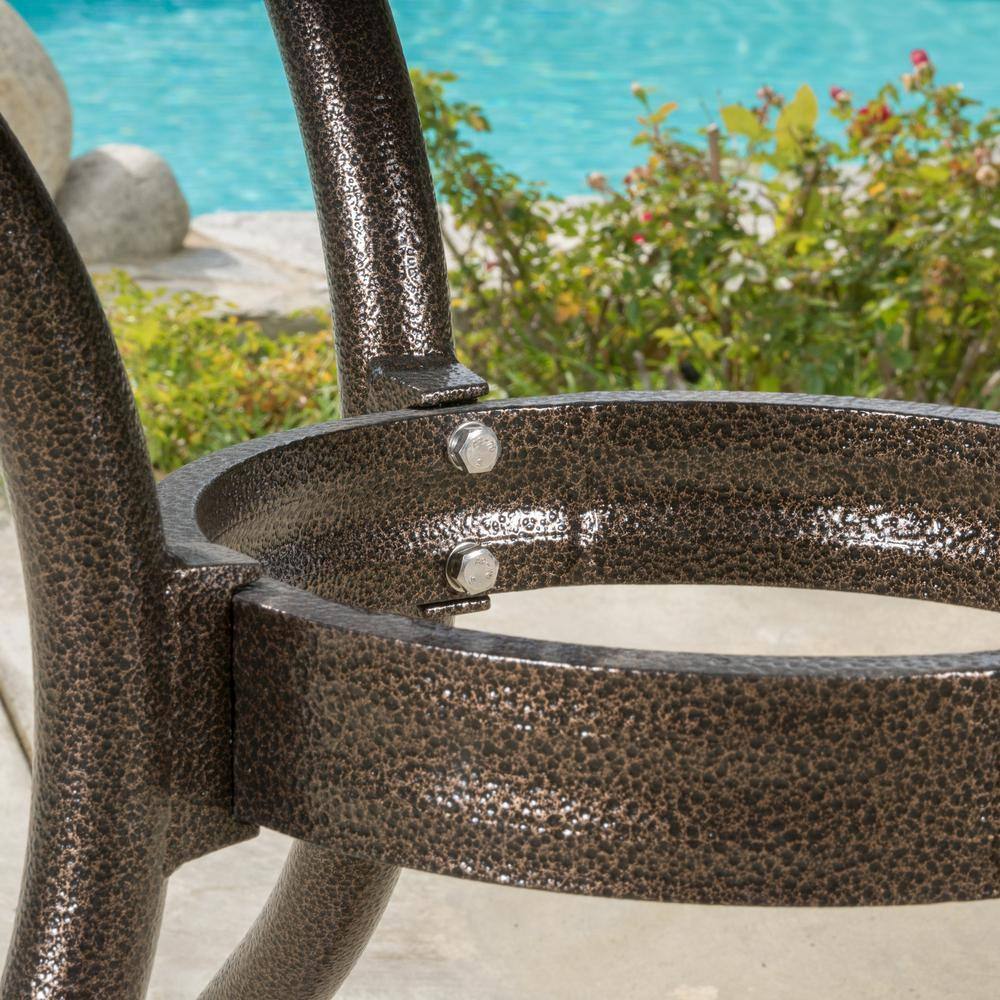 Hammered Bronze 5-Piece Cast Aluminum Outdoor Dining Set