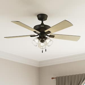Crestfield 52 in. Indoor Noble Bronze Ceiling Fan with Light Kit Included