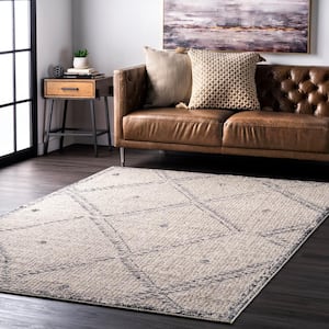 Blaine Dotted Trellis Ivory 6 ft. x 6 ft. Square Area Rug