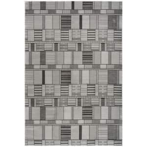 Nordic Black Grey 5 ft. x 7 ft. Geometric Contemporary Area Rug