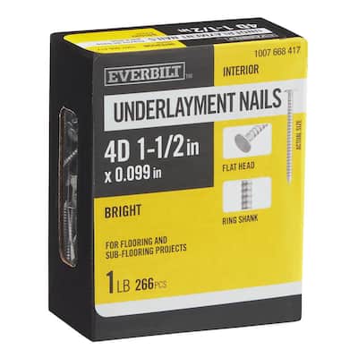 1-1/2 in. x 4D Bright Non-Collated Flooring Nails Underlayment 1 lb. (266-Count)