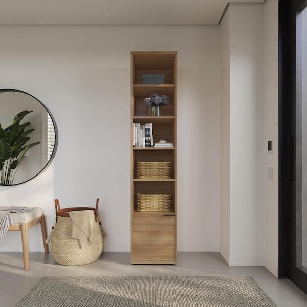 Porto Brown 72 in. H Storage Tower with 4 Shelves