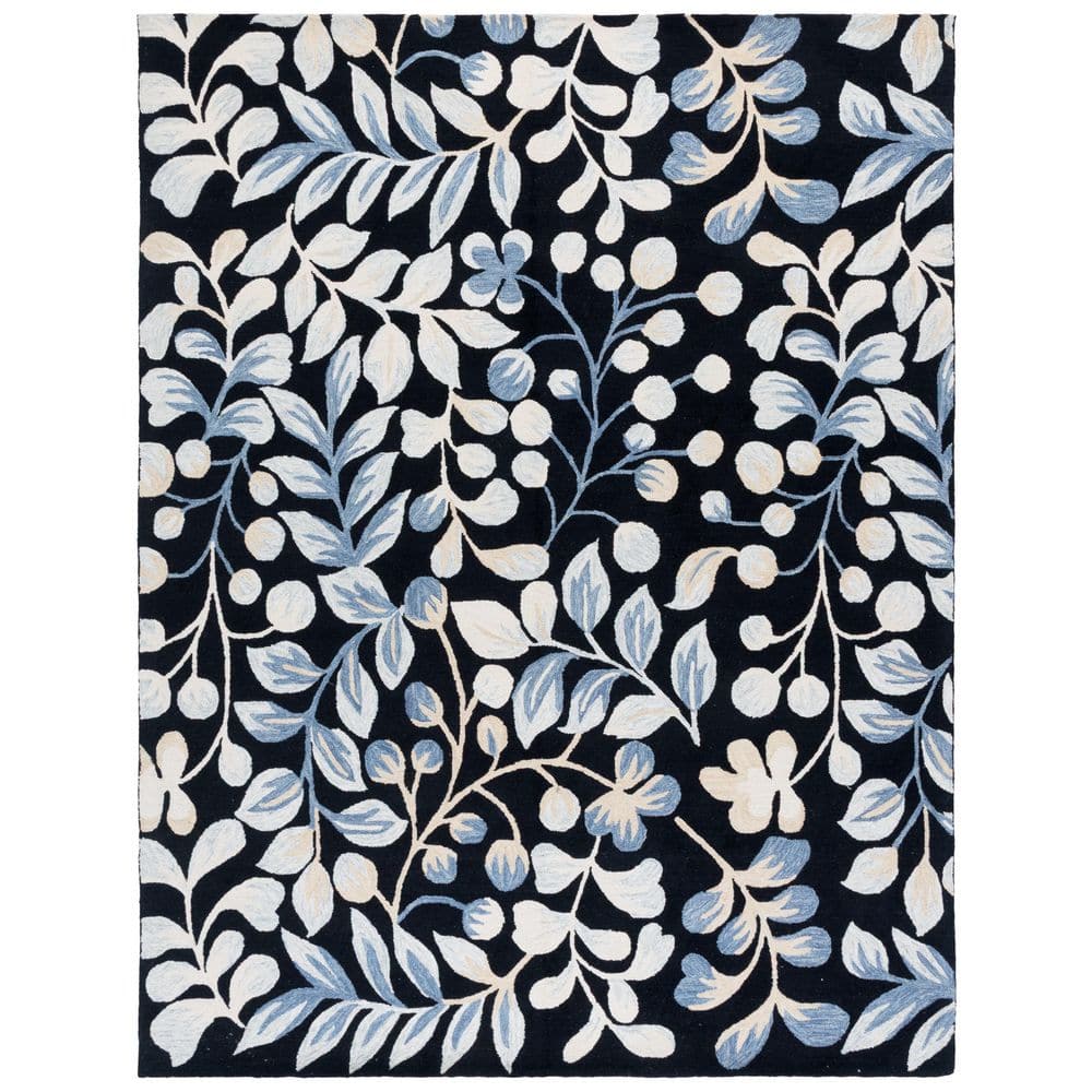 Jardin 8 ft. x 10 ft. Black/Ivory Leaf Swirls Area Rug price history on PriceWatchPro