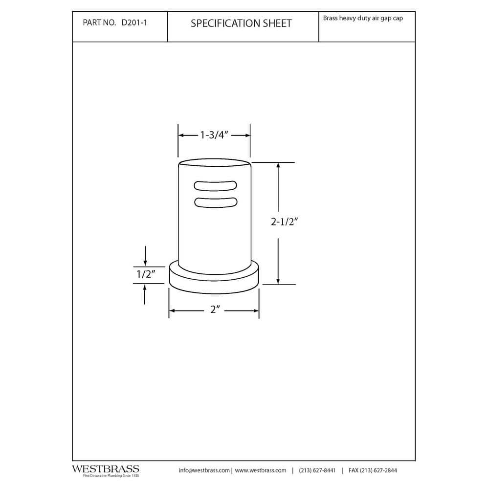 Matte Black Solid Brass Skirted Air Gap Cap for Kitchen Sink