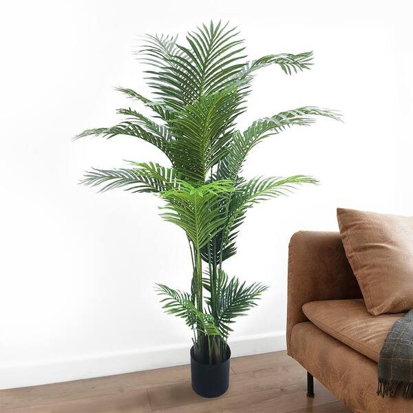 LIVING LUXURY 5.5 ft. Deluxe Real Touch Areca Artificial Palm Tree in Pot