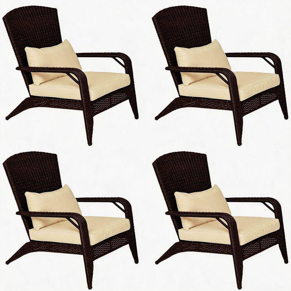 Brown Classic Wicker Folding Adirondack Chair (4-Pack) price history on PriceWatchPro