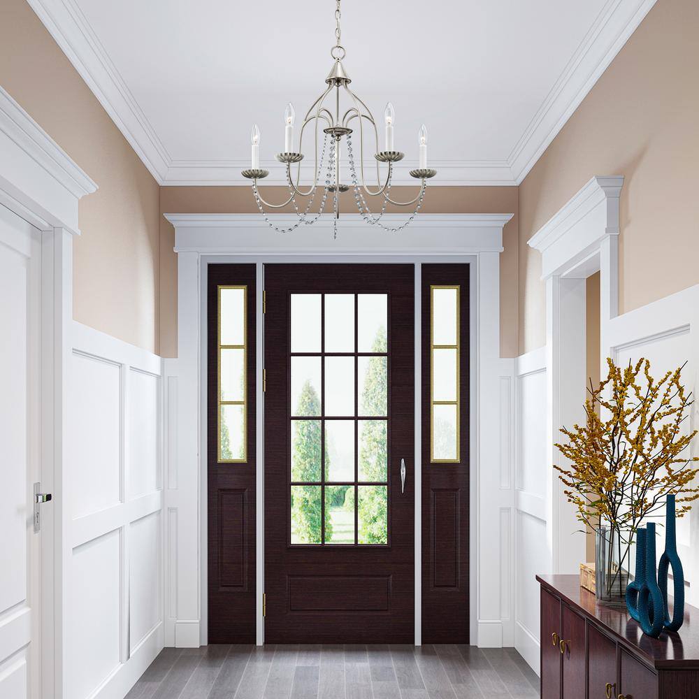 Alessia Brushed Nickel 5-Light Crystal Chandelier