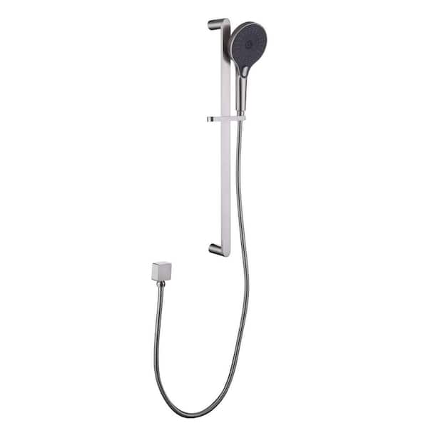 waterpar 1-Spray Handheld Shower Head with Slide Bar in Brushed Nickel