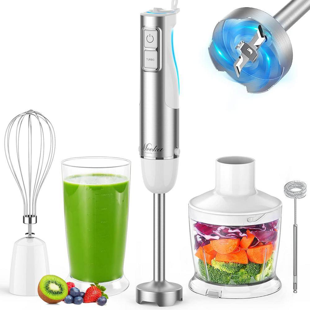 JEREMY CASS 12Speed White Stainless Steel Immersion Blender with