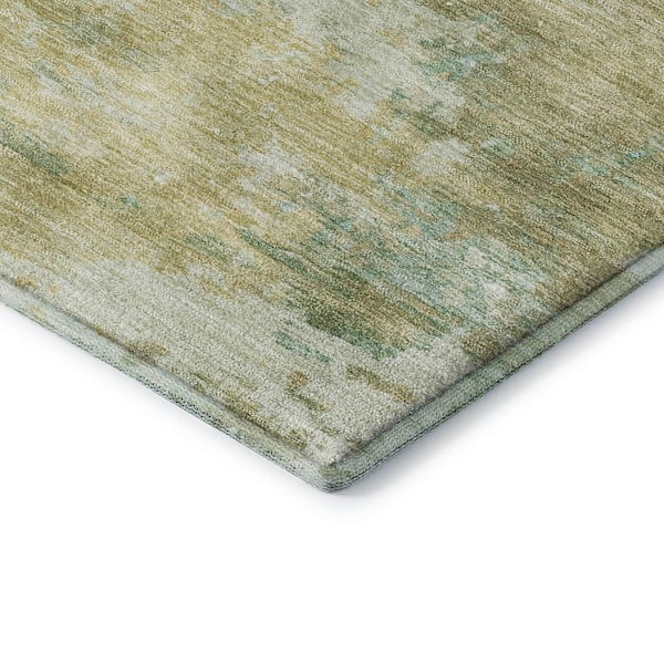 Mayfield Premium Machine Washable Abstract AMF2144 Aloe 5 ft. x 7 ft. 6 in. Area Rug