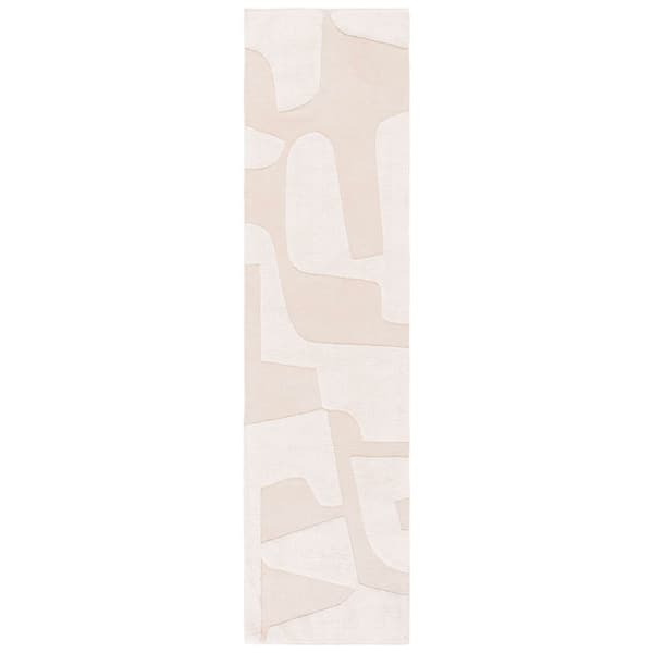 Casablanca 2 ft. x 7 ft. Ivory Geometric High-Low Runner Rug