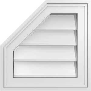 14 in. x 14 in. Octagonal Surface Mount PVC Gable Vent: Decorative with Brickmould Frame