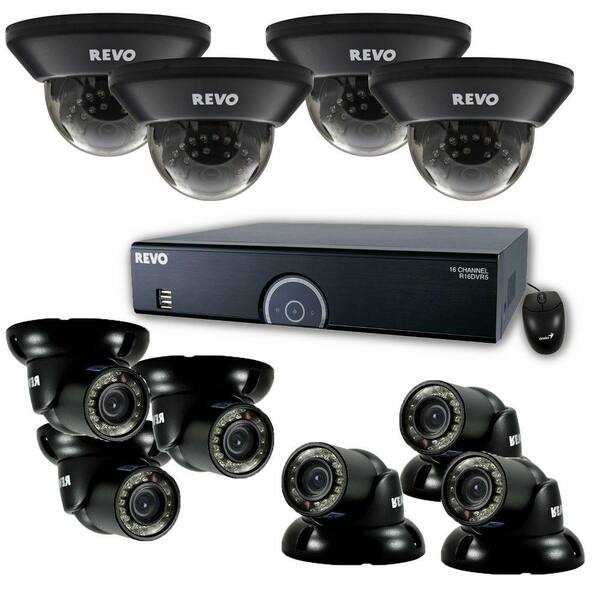 Revo 16-Channel 4TB 960H DVR Surveillance System with (10) 700 TVL 100 ft. Night Vision Cameras