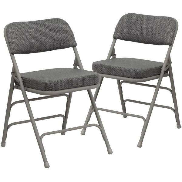 Flash Furniture Gray Fabric Gray Frame Metal Folding Chair 2 Pack CGA   Gray Fabric Gray Frame Flash Furniture Folding Chairs Cga Hf3 14827 Gr Hd 64 600 