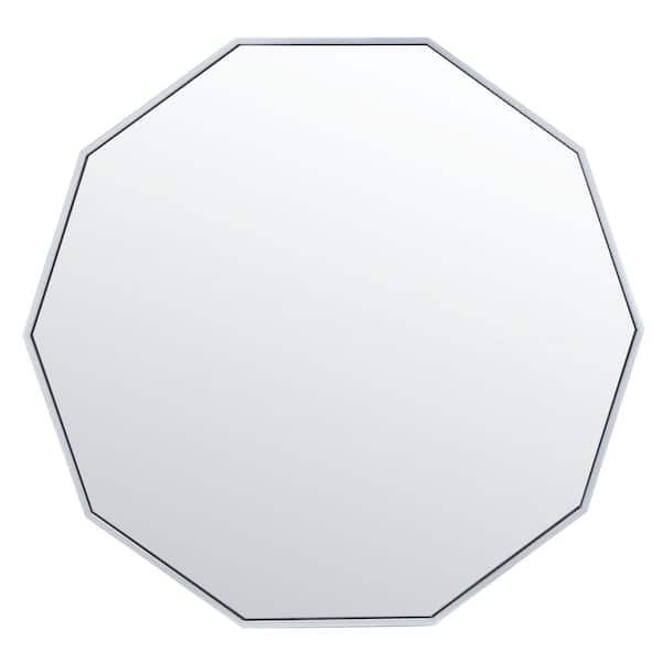 SAFAVIEH Kyna 36 in. W x 36 in. H Iron Novelty Modern Silver Wall Mirror