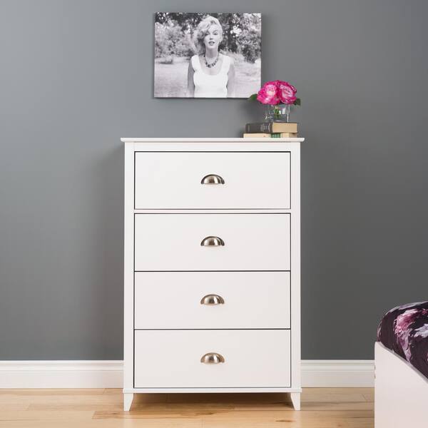 Prepac Yaletown 4-Drawer White Chest