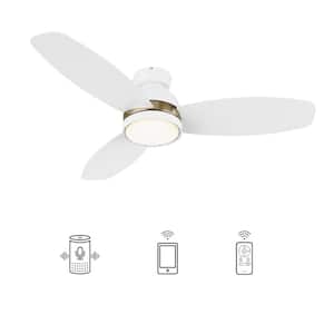 Biscay 48 in. Integrated LED Indoor/Outdoor White Smart Ceiling Fan with Light and Remote, Works with Alexa/Google Home