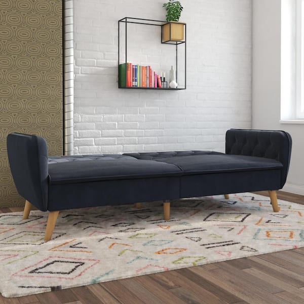 Tallulah Memory Foam Blue Velvet Futon