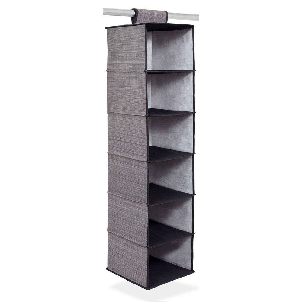 48 in. H 6-Pair Hanging Shoe Organizer, Gray Closet Organizer with Velcro Strap price history on PriceWatchPro