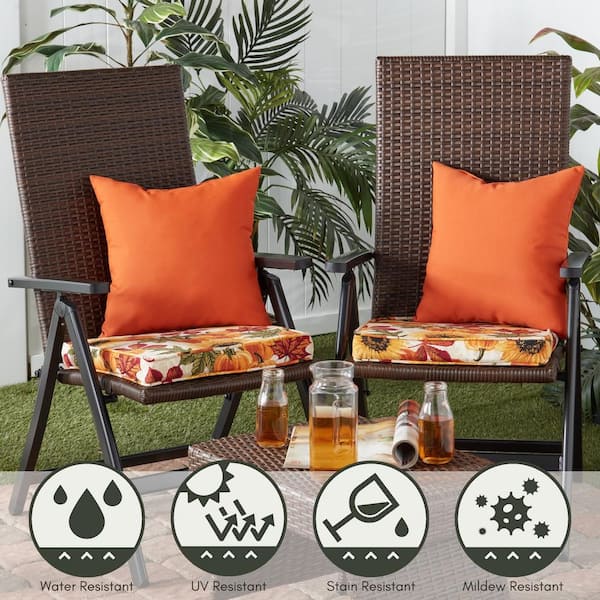 Greendale Home Fashions top Square Outdoor Dining Seat Cushion, Set Of 2, Midnight