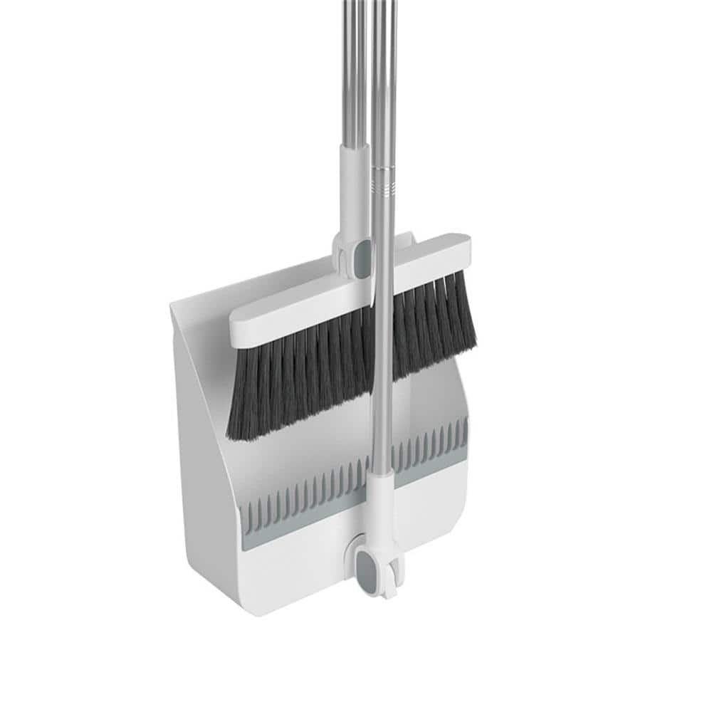 Wellco 39.4 in. White Stand Up Folding Broom and Dustpan Set BDS39410603W The Home Depot