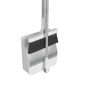 39.4 in. White Stand Up Folding Broom and Dustpan Set