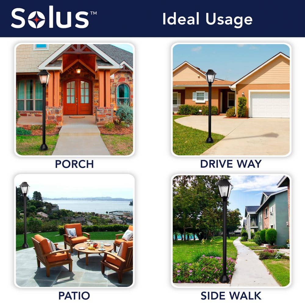 6-Foot Black Aluminum Surface Mount Lamp Post with Decorative Base
