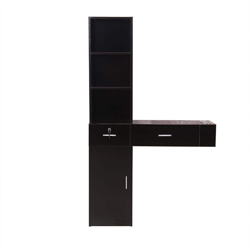 Reviews for Karl home Wall Mount Black Salon Storage Cabinet with ...