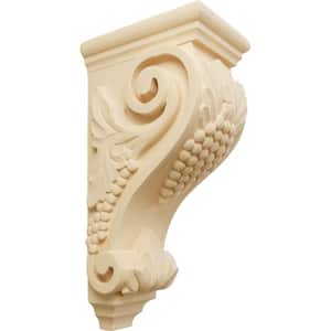 7 in. x 5 in. x 14 in. Unfinished Wood Maple Large Grape Corbel
