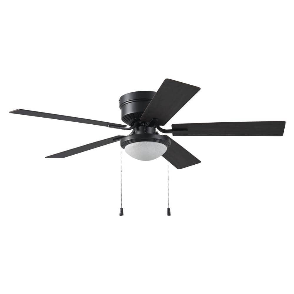 Belanova 52 in. Indoor LED Black Hugger Ceiling Fan with Light Kit ...