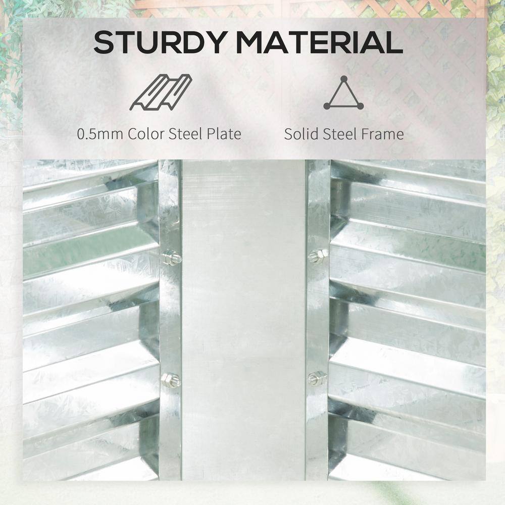 Outsunny Steel Raised Garden Bed with Clear Plastic Greenhouse Cover