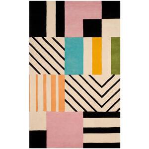 Fifth Avenue Ivory/Black 5 ft. x 8 ft. Abstract Area Rug