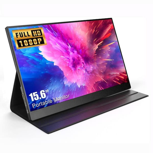 15.6 in. FHD 1080P Portable Monitor HDMI USB C with Built-in Speaker for Laptop Desktop MacBook Phones Tablets PS5 Xbox