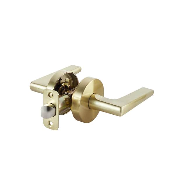 Sapphire Contra Collection Modern Satin Brass Grade 3 Privacy Bed/Bath Door Handle with Lock