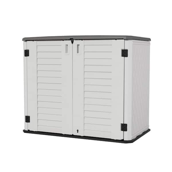 Yardgrace 260 gal. Deck Box White Patios Storage Box Outdoor Storage Shed Waterproof for Garden