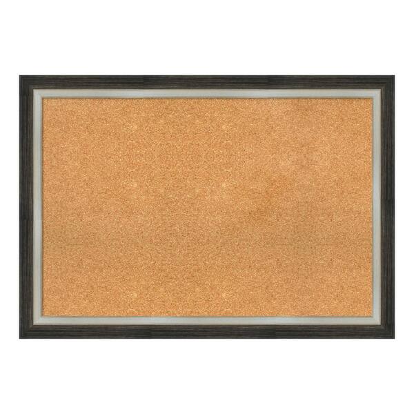 Amanti Art Brushed Metallic Wood Framed Cork Memo Board