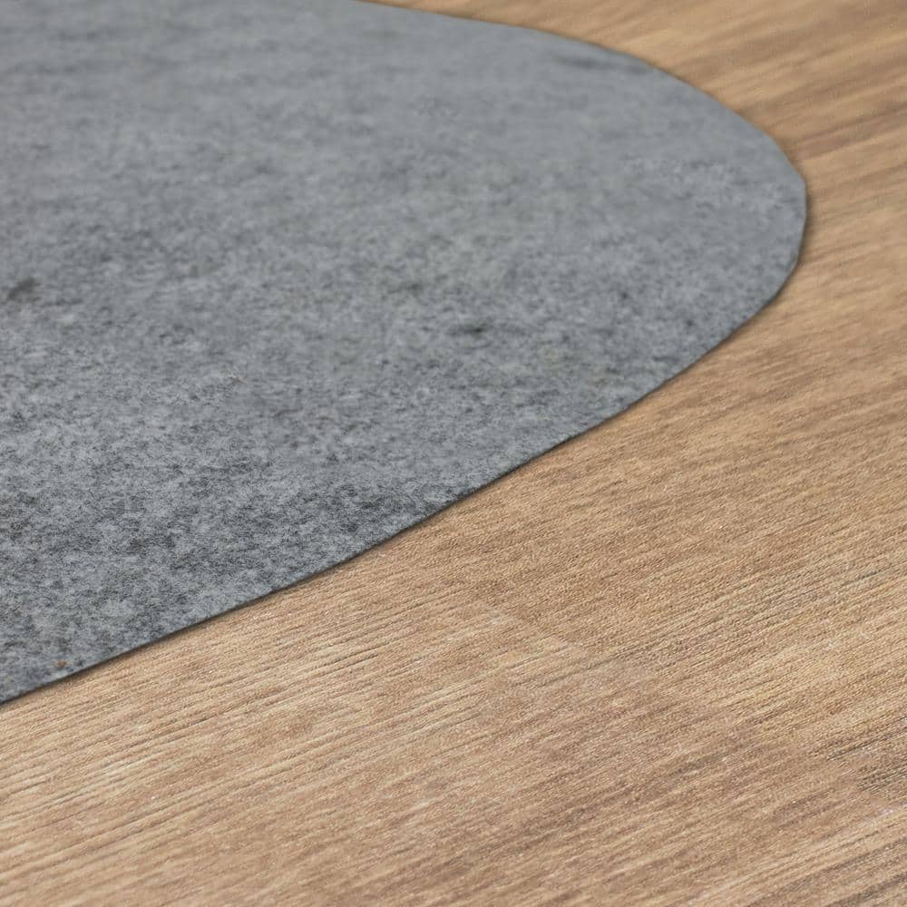 Taupe Round Loomed Area Rug with Non-Slip Grip