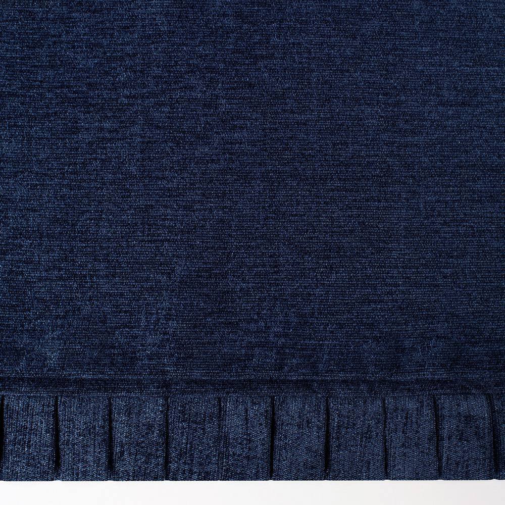 Navy Chenille Rod Pocket Window Valance, 52x14
