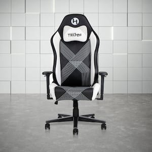 Comfort Edge Faux Leather Reclining Ergonomic Gaming Chair in Black with 3D Adjustable Arms